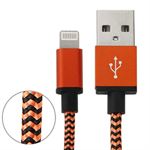 Nylon fabric series Lightning Cable 1m - Orange